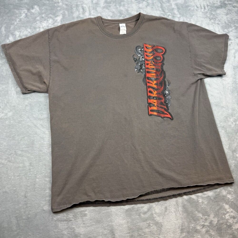Dark Nasty Racing Graphic T Shirt Brown Skull Muscle Car Drag Racing 2XL